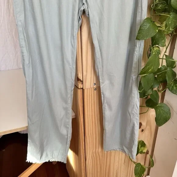 Wearables XCVI Sara Ankle Pants Pull On‎ Crop Raw Hem Elastic Waist M Mint Green - Picture 5 of 16